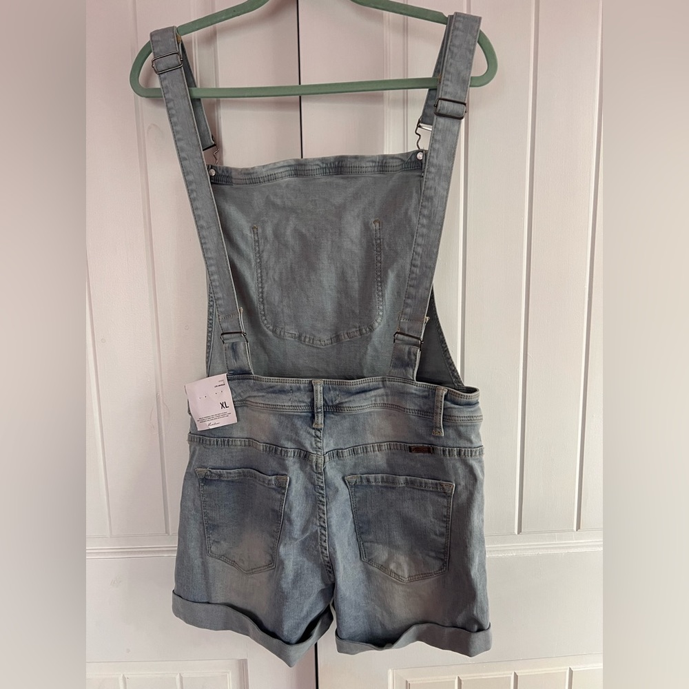 KanCan Blue Denim Women Jean Shorts Overalls Size XL - Picture 3 of 3
